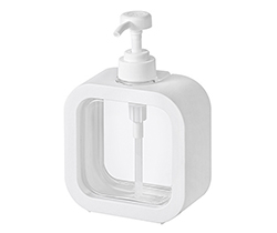 Clear PET Square Bottle with White Frame B38